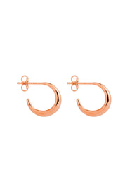 Product shot of the La Muse Rose Gold Stud Hoop Earring in colour Rosegold (Metallics), detail