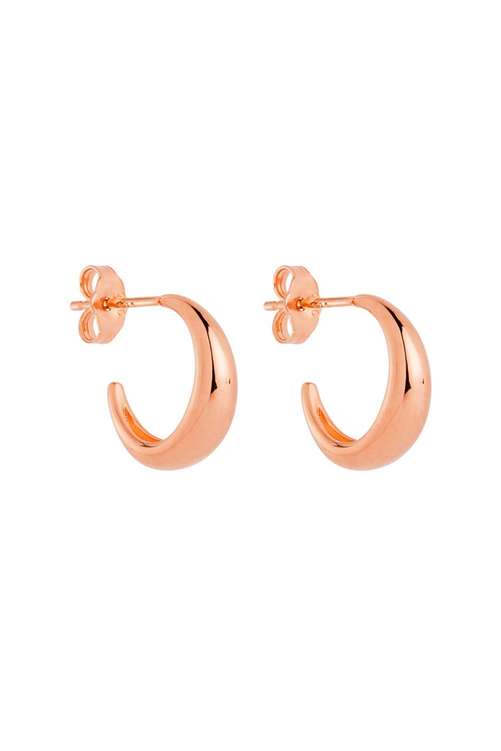 Product shot of the La Muse Rose Gold Stud Hoop Earring in colour Rosegold (Metallics), from the front