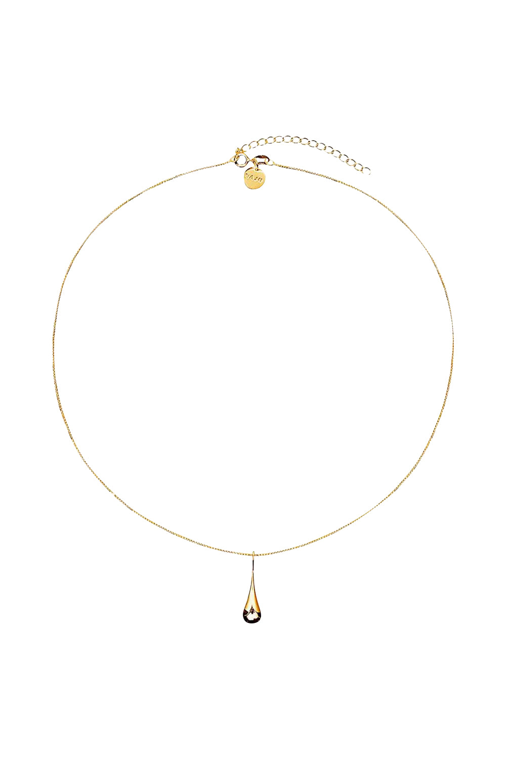 Product shot of the My Silent Tears Necklace in colour Gold (Metallics), from the front