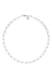Product shot of the Vista Chain Necklace in colour Silver (Metallics), from the front