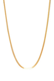 Product shot of the Herringbone Yellow Gold Necklace in colour Gold (Metallics), detail