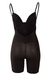 Product shot of the Body Define Backless Jumpsuit in colour Black (Black), from the back