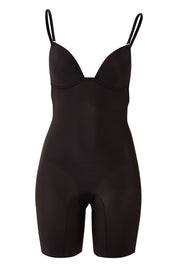 Product shot of the Body Define Backless Jumpsuit in colour Black (Black), from the front