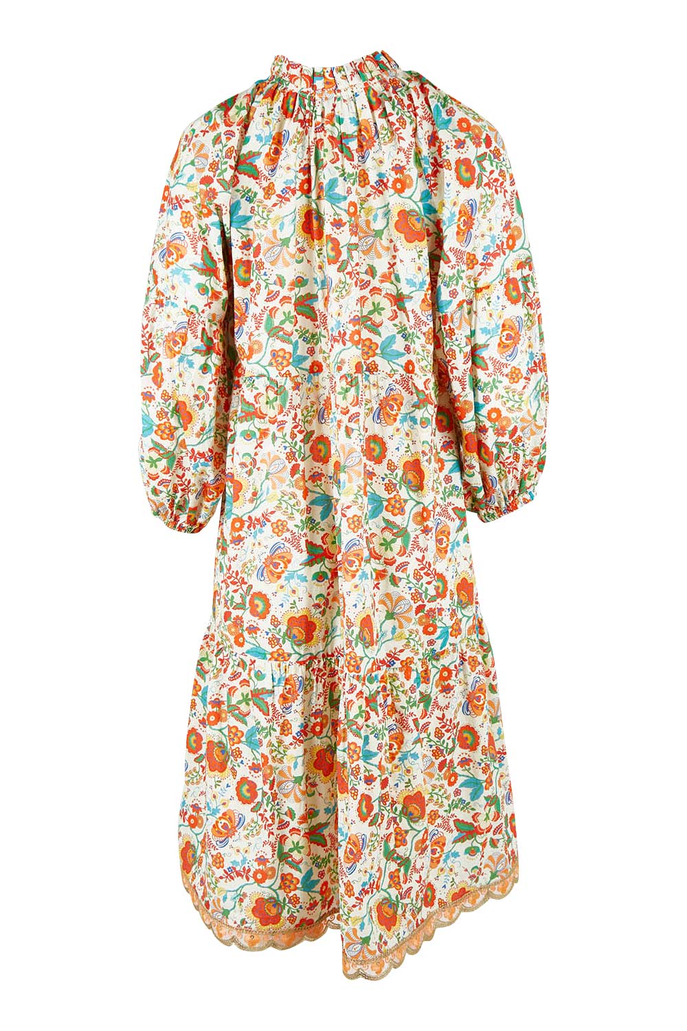 Product shot of the Molly Dress in colour Woodstock (White), from the back