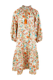 Product shot of the Molly Dress in colour Woodstock (White), from the front