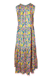 Product shot of the Mabel Maxi in colour Jungle (Pink), from the back