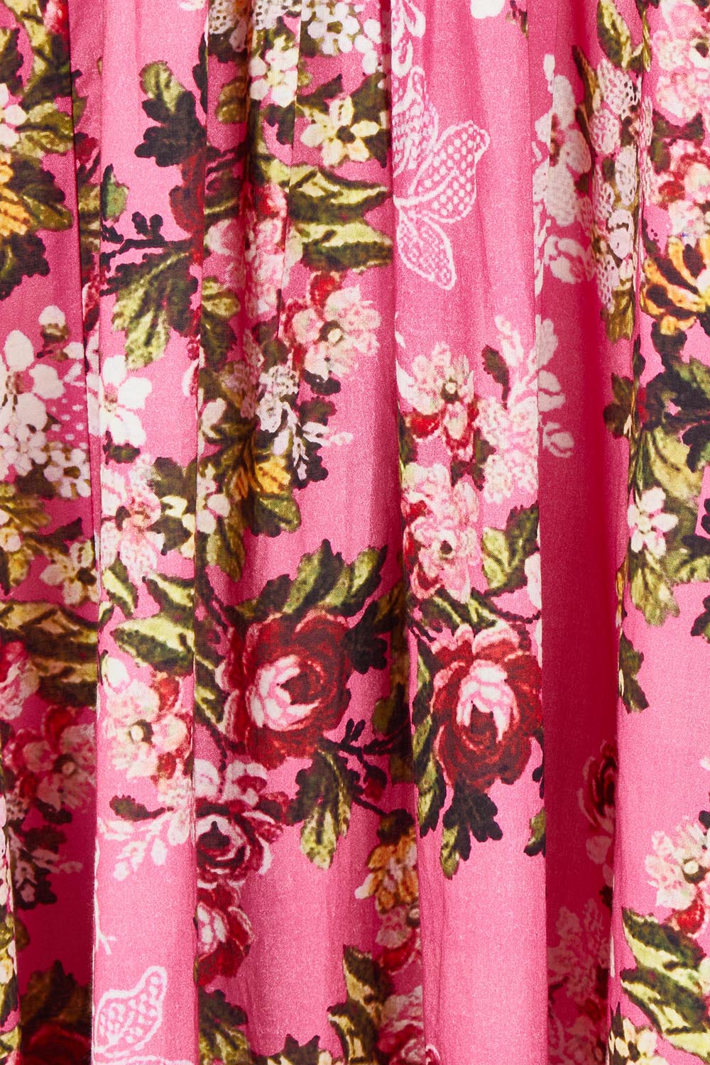Product shot of the Astrid Cotton Dress in colour Folly (Pink), detail