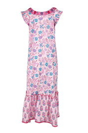 Product shot of the Epson Cotton Maxi Dress – Cupcake in colour Cupcake, from the back