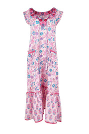 Product shot of the Epson Cotton Maxi Dress – Cupcake in colour Cupcake, from the front