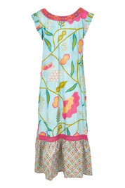 Product shot of the Epson Maxi Dress in colour Avalon (Blue), from the back