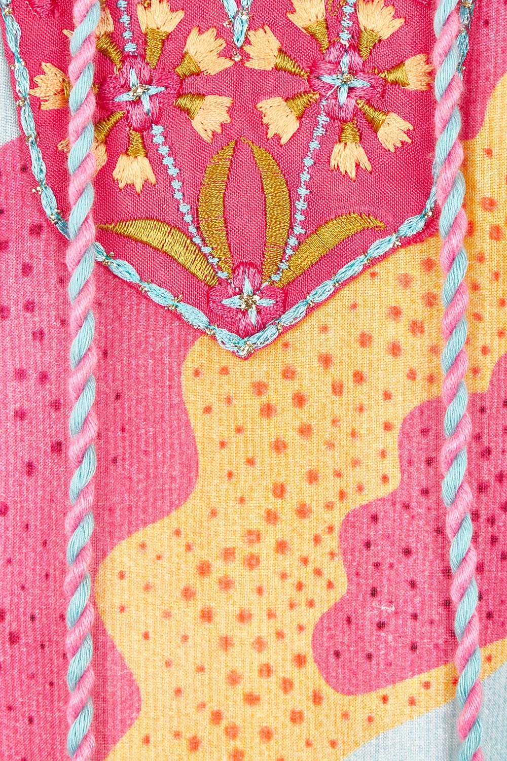 Product shot of the Epson Maxi Dress in colour Avalon (Blue), detail