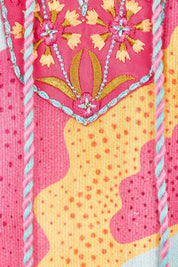 Product shot of the Epson Maxi Dress in colour Avalon (Blue), detail