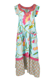 Product shot of the Epson Maxi Dress in colour Avalon (Blue), from the front