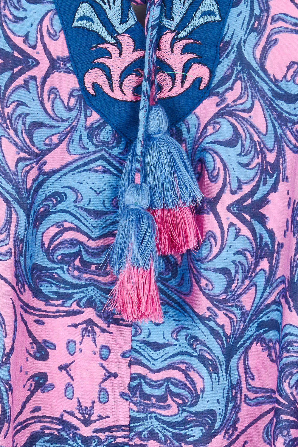 Product shot of the Sao Paulo Cotton Dress in colour Alessipink, detail