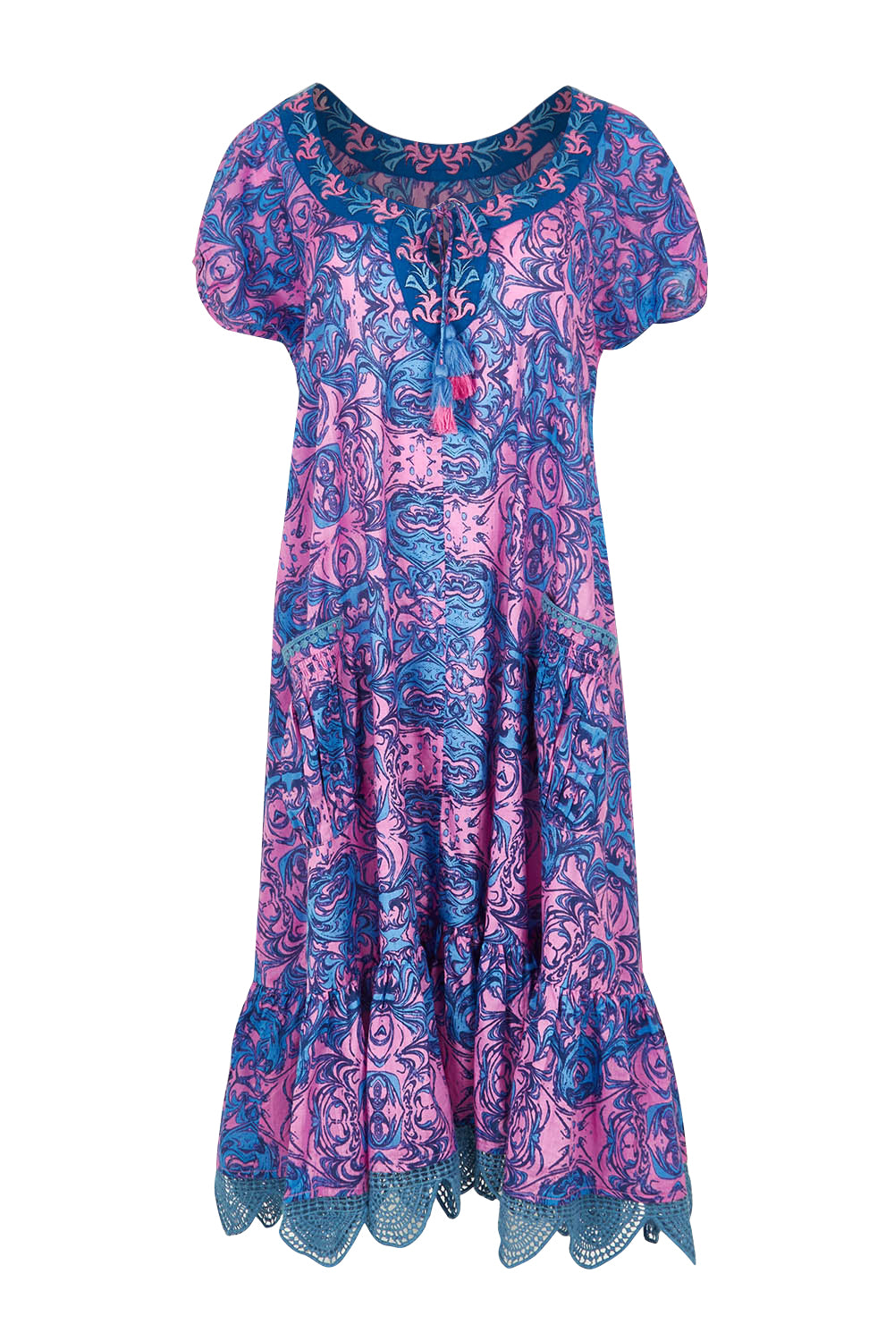 Product shot of the Sao Paulo Cotton Dress in colour Alessipink, from the front