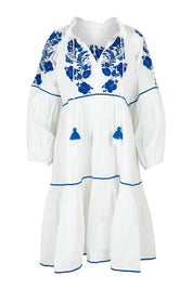 Product shot of the Molly Cotton Dress in colour Elsa (White), from the front