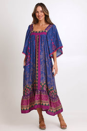 Model Madelinec wearing size 10 of the Florida Maxi Dress – Cameo in colour Cameo, from the front