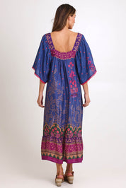 Model Madelinec wearing size 10 of the Florida Maxi Dress – Cameo in colour Cameo, from the front