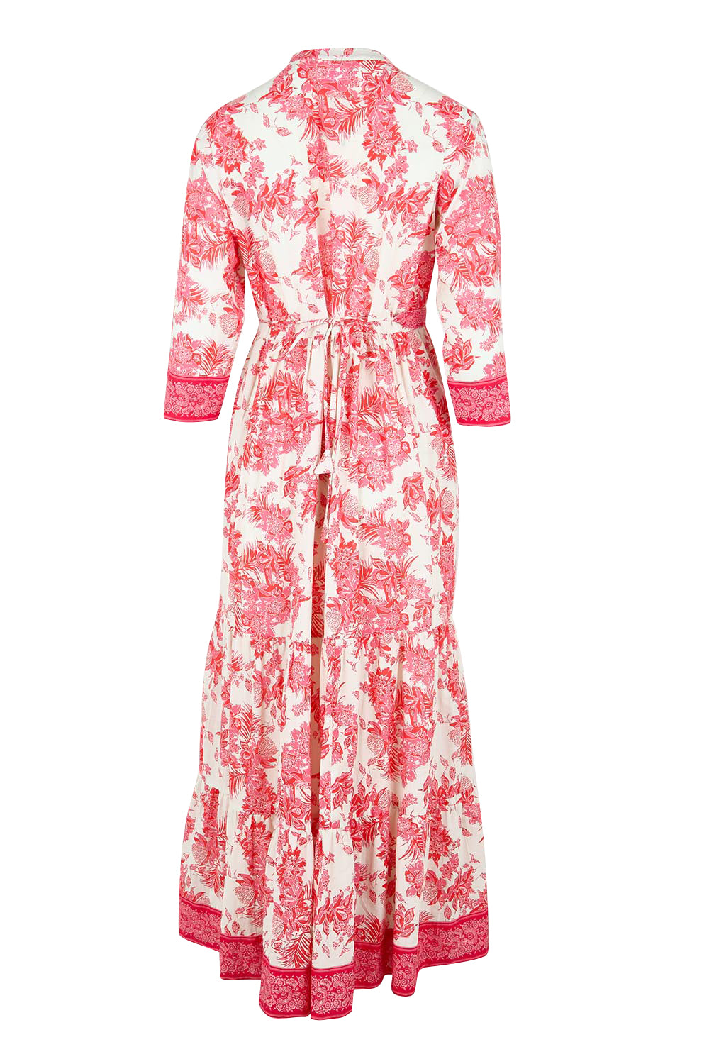 Product shot of the Leela Cotton Maxi Dress – Jasminewhite in colour Jasminewhite, from the back