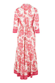 Product shot of the Leela Cotton Maxi Dress – Jasminewhite in colour Jasminewhite, from the back