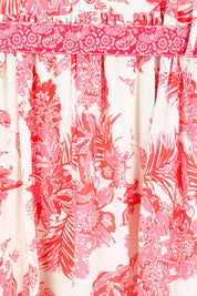 Product shot of the Leela Cotton Maxi Dress – Jasminewhite in colour Jasminewhite, showing detail