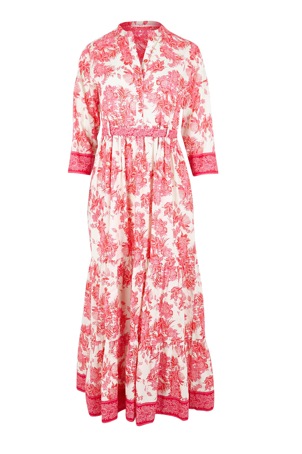 Product shot of the Leela Cotton Maxi Dress – Jasminewhite in colour Jasminewhite, from the front