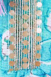 Product shot of the Molly Dress in colour Derpink (Blue), detail