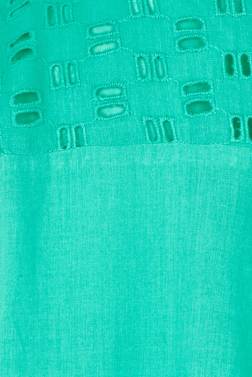Product shot of the Heather S/S Cotton Dress in colour Luca (Green), detail