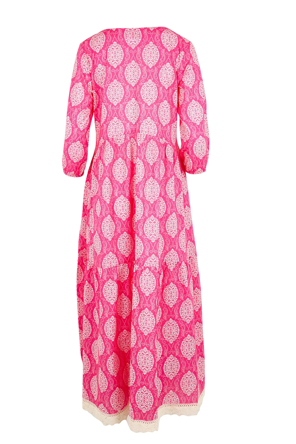 Product shot of the Penny Cotton Dress - Paisley in colour Paisley, from the back