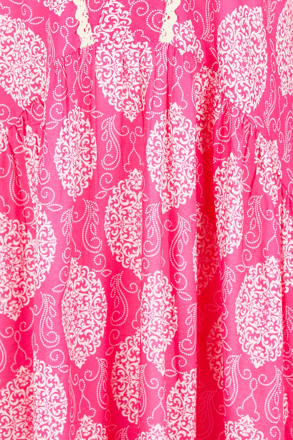 Product shot of the Penny Cotton Dress - Paisley in colour Paisley, showing detail