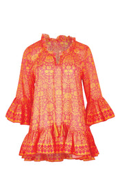 Product shot of the Hacienda Cotton Tunic in colour Majestic (Pink), from the front