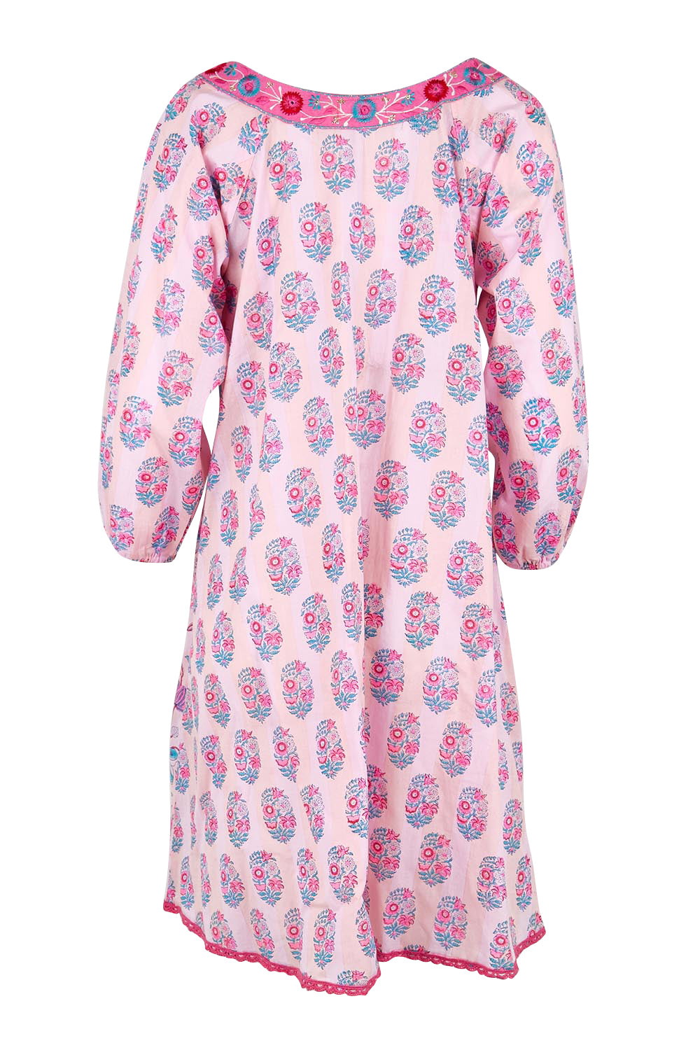 Product shot of the Sao Paulo Cotton Dress – Cupcake in colour Cupcake, from the back