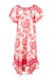 Product shot of the Sao Paulo Cotton Dress – Jasminewhite in colour Jasminewhite, from the back