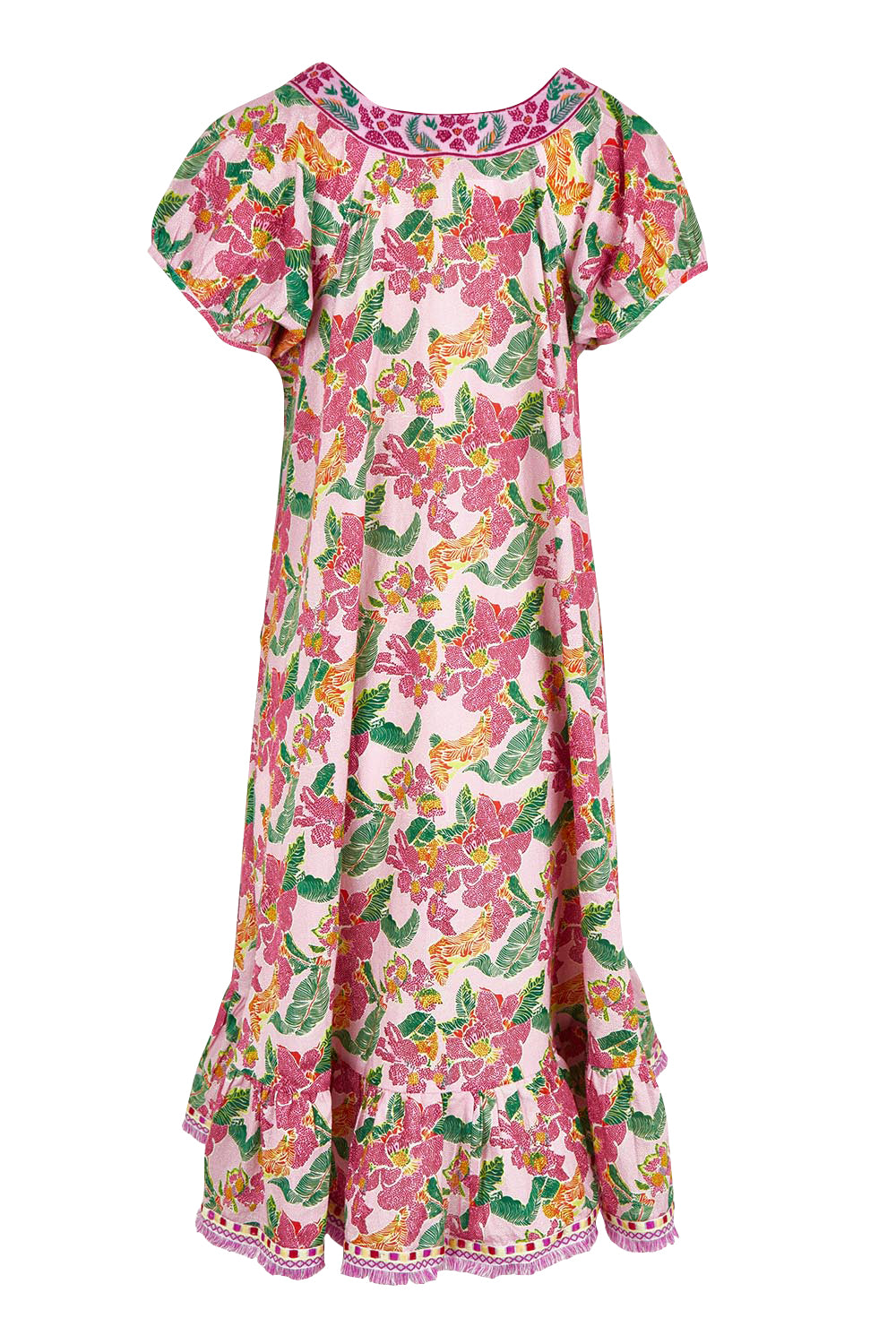 Product shot of the Sao Paulo Cotton Dress in colour Panama (Pink), from the back
