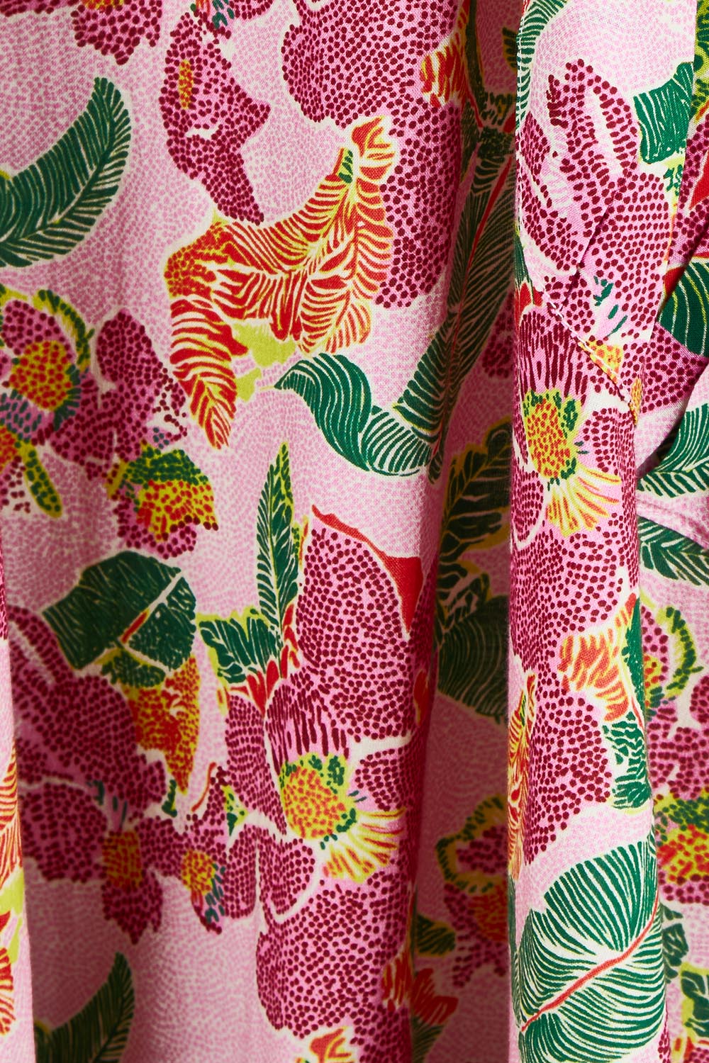 Product shot of the Sao Paulo Cotton Dress in colour Panama (Pink), detail