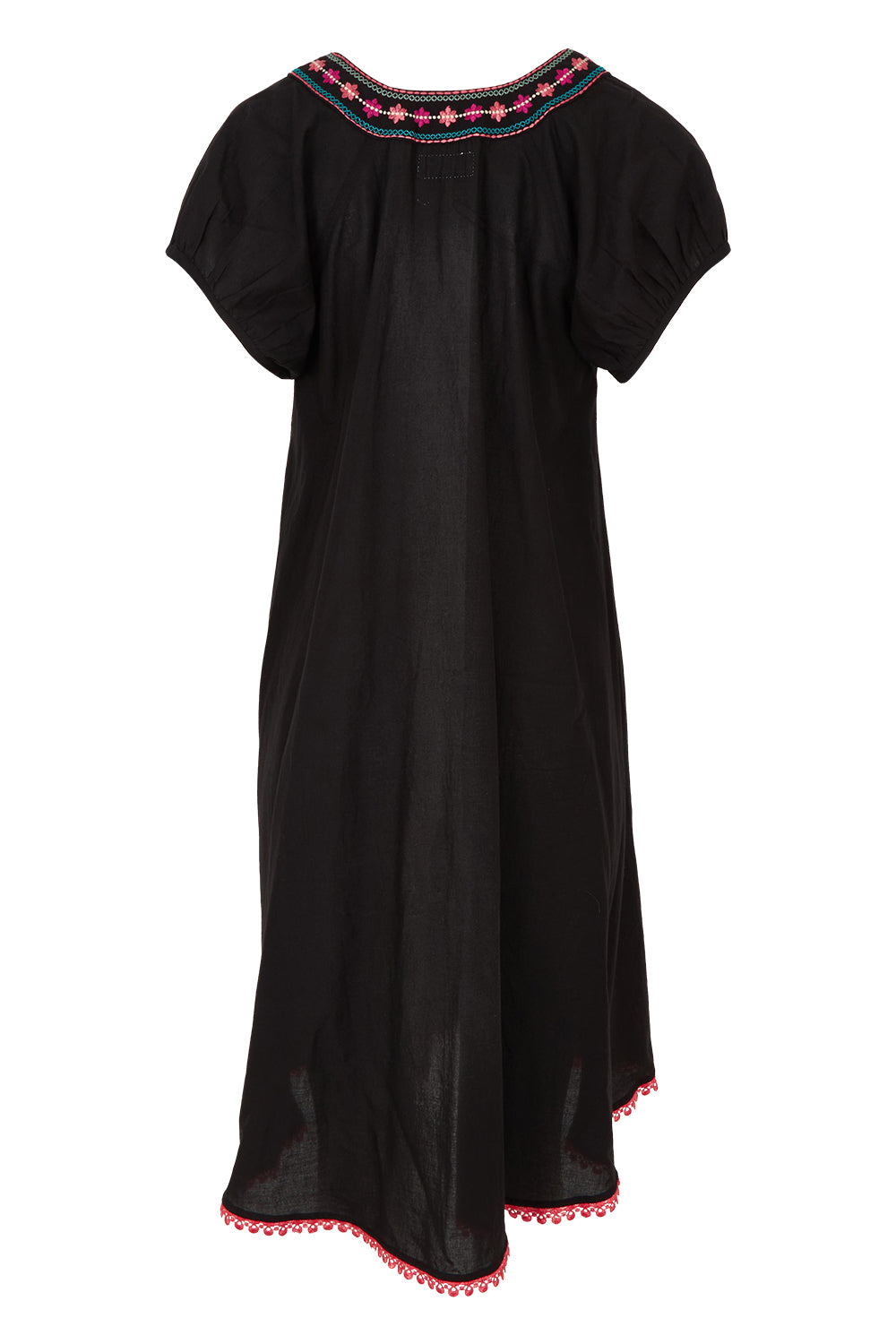 Product shot of the Sao Paulo Cotton Dress in colour Rubyblk (Black), from the back