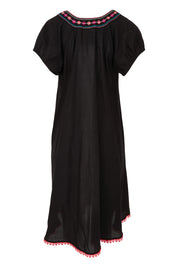 Product shot of the Sao Paulo Cotton Dress in colour Rubyblk (Black), from the back