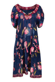 Product shot of the Sao Paulo Dress in colour Frolic (Blue), from the front