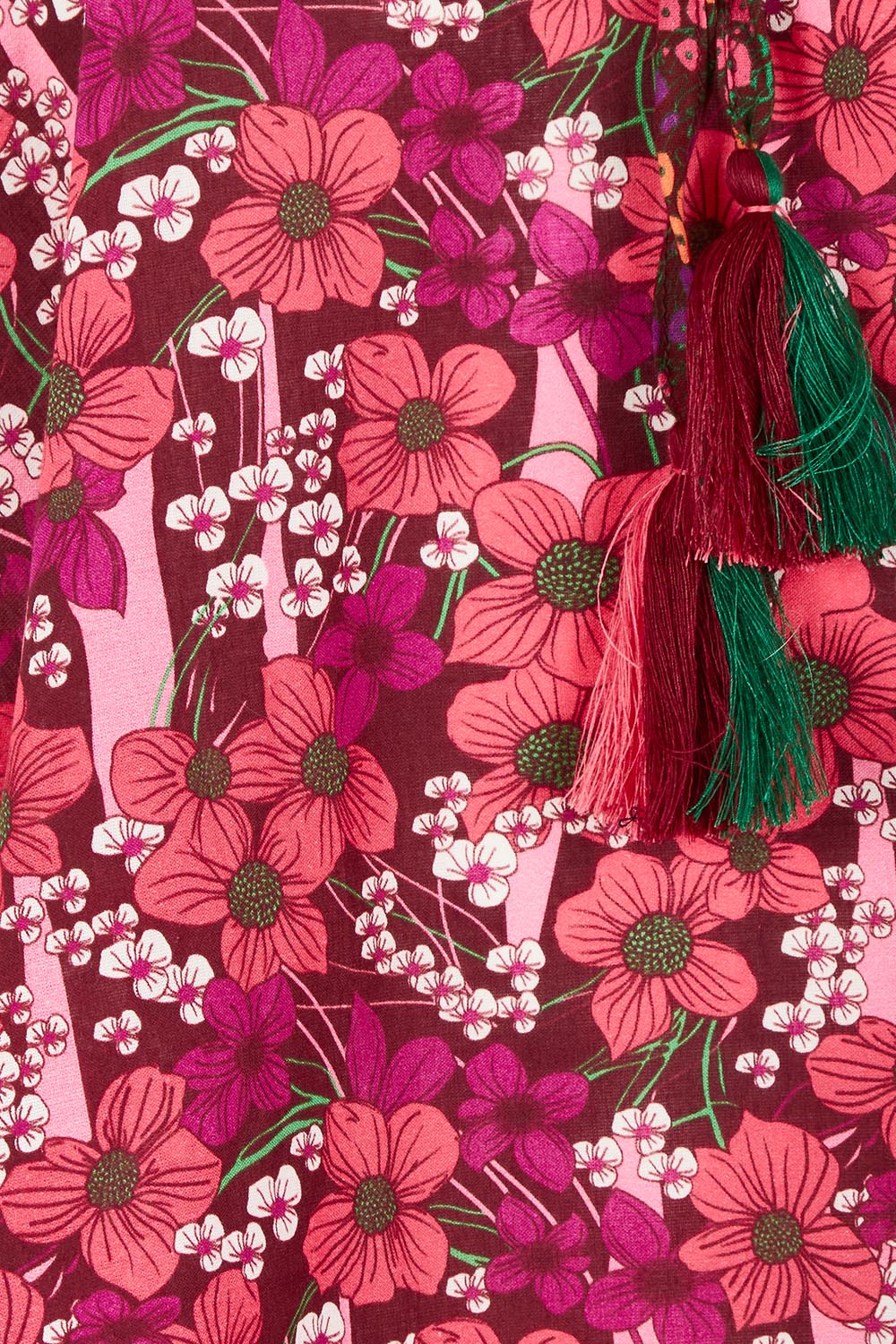 Product shot of the Sao Paulo Cotton Top in colour Oasispink (Pink), detail