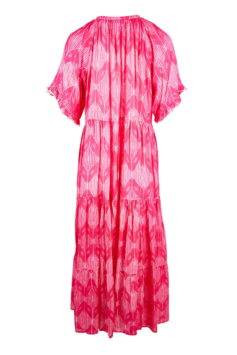 Product shot of the Amisha S/S Maxi Dress in colour Pink (Pink), from the back