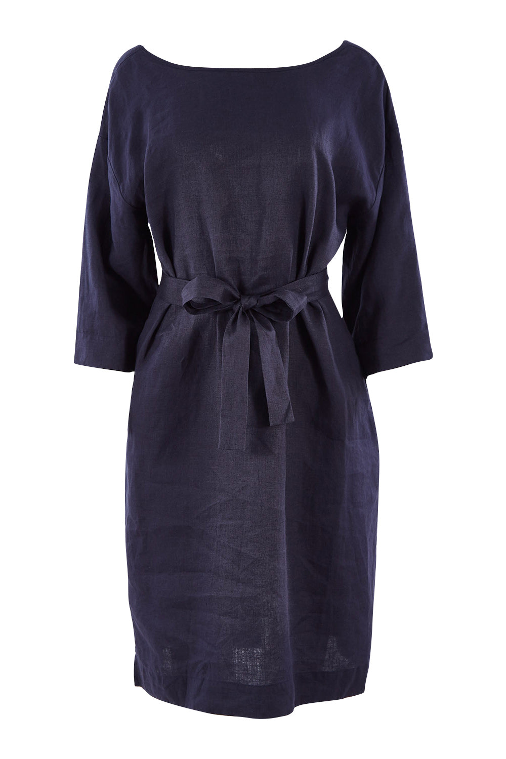 Preloved Linen Reversible Shift Dress - Ocean