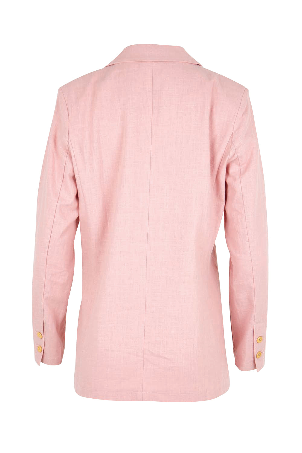 Product shot of the Cotton Linen Longline Blazer – Softblush in colour Softblush, from the back