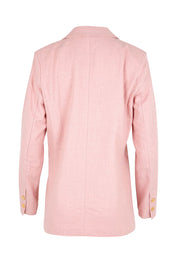 Product shot of the Cotton Linen Longline Blazer – Softblush in colour Softblush, from the back