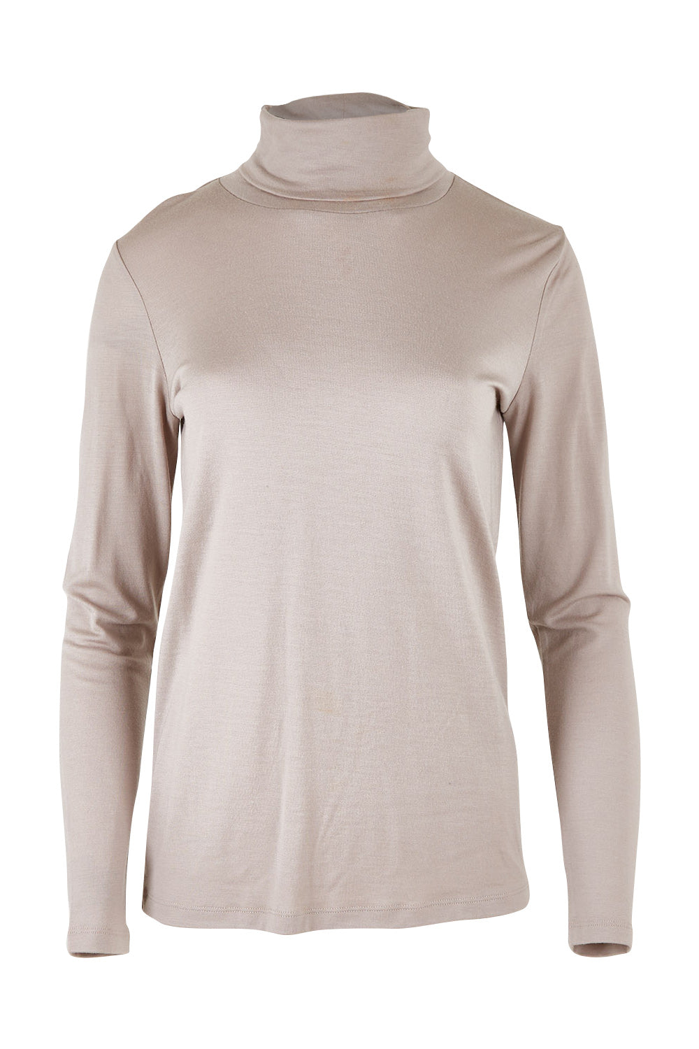 Product shot of the Merino Wool Skivvy in colour Natural, from the front