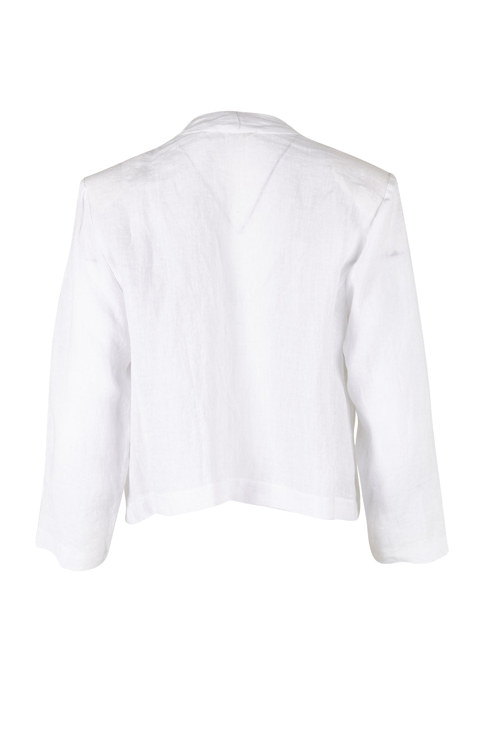 Product shot of the Essential Linen Blazer in colour White (White), from the back