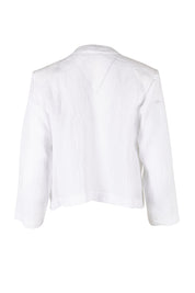 Product shot of the Essential Linen Blazer in colour White (White), from the back