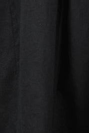 Product shot of the Linen Cotton Summer Relaxed Dress in colour Black (Black), detail