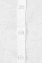 Product shot of the Linen Oversized Boyfriend Shirt in colour White (White), detail