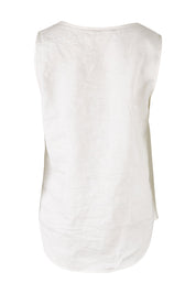 Product shot of the Linen Tank in colour White (White), from the back