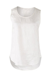 Product shot of the Linen Tank in colour White (White), from the front